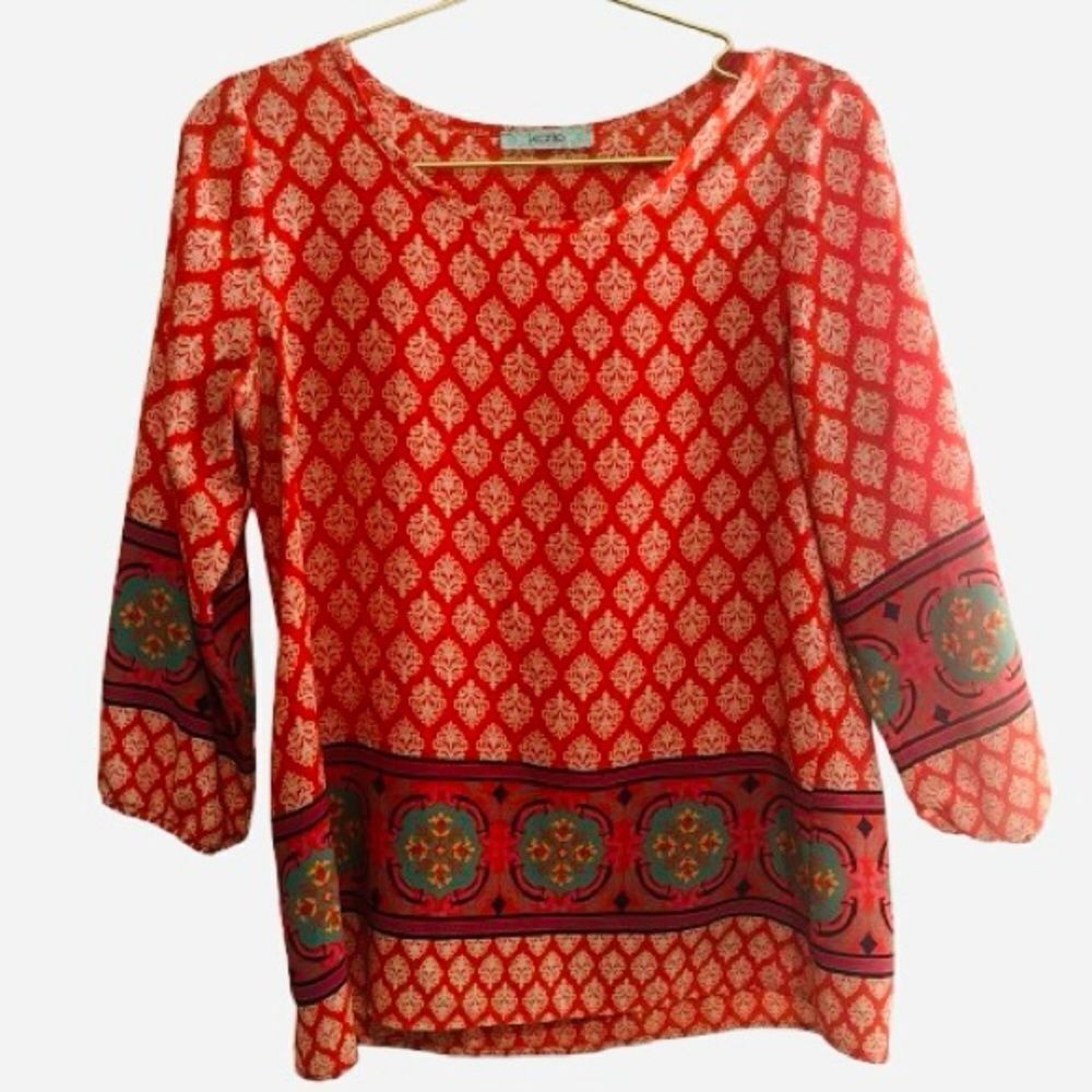Karlie Bohemian Patterned Blouse